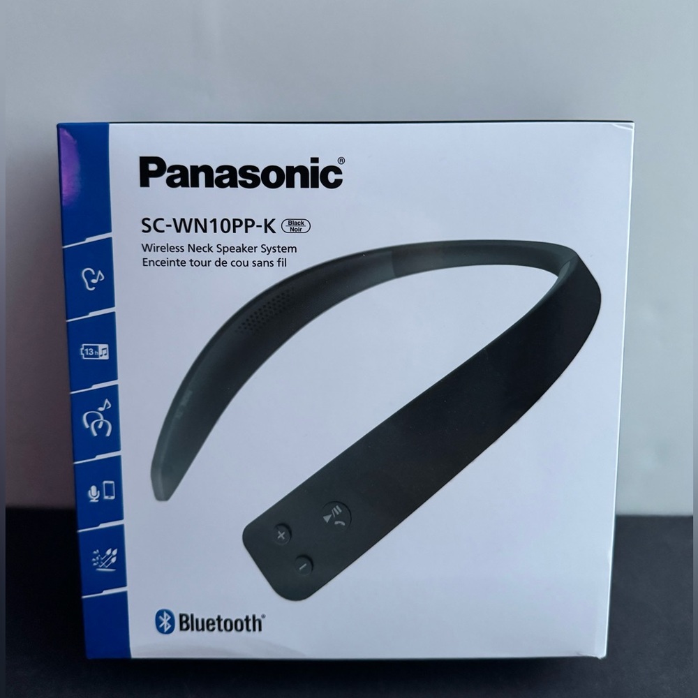 NEW Panasonic WN10 Wireless Bluetooth Neck Speaker w/Built-in Microphone